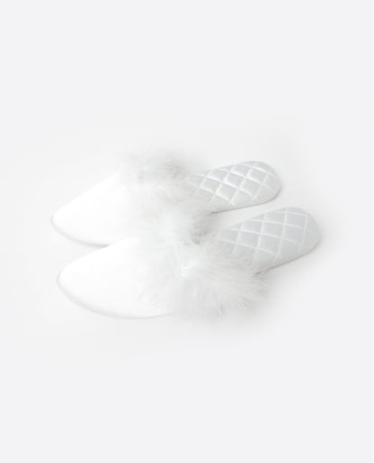 69124 - PANTOFOLE SPOSA CON PIUME