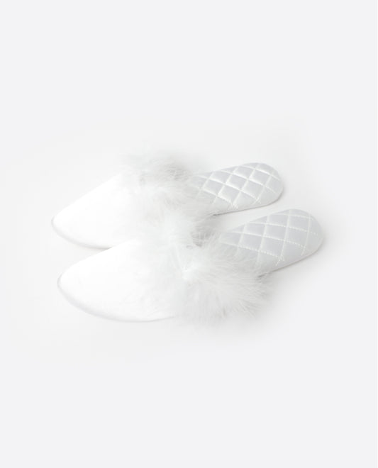 69124 - PANTOFOLE SPOSA CON PIUME