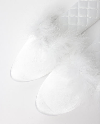69124 - PANTOFOLE SPOSA CON PIUME