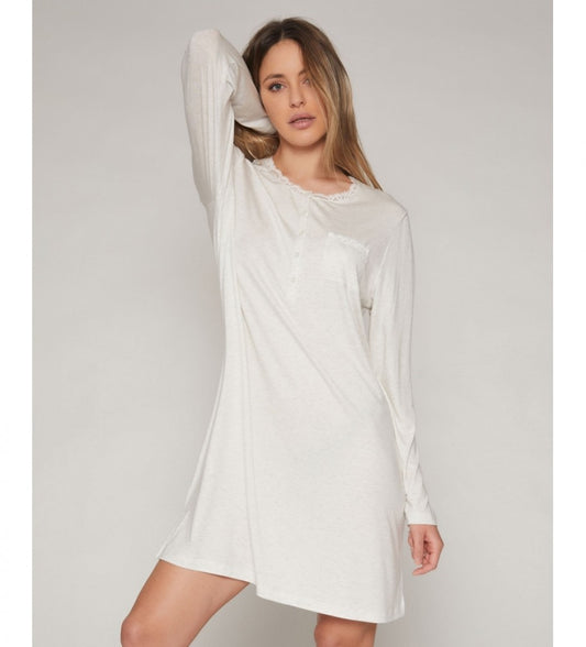 51501 - CAMICIA DA NOTTE IN MODAL CON PIZZO