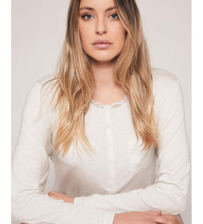 51501 - CAMICIA DA NOTTE IN MODAL CON PIZZO