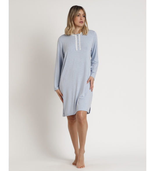 61309 - CAMICIA DA NOTTE MANICA LUNGA CUORI SOFT
