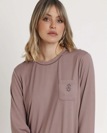62643 -  PIGIAMA DONNA  M/L MORBIDO CON TASCHINO