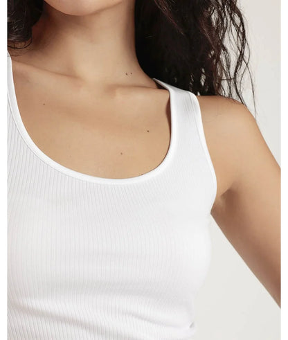 43644 - T-SHIRT SENZA MANICHE A COSTE VIVACE IN RASO
