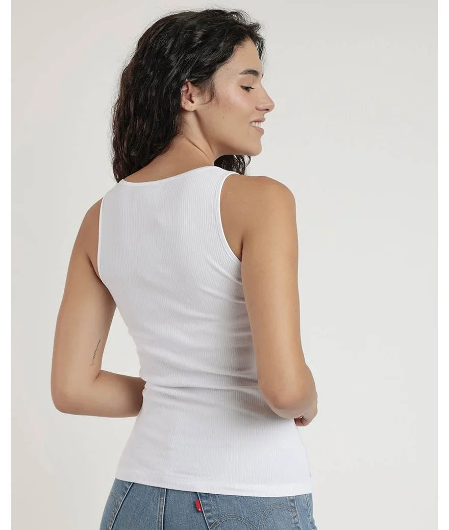 43644 - T-SHIRT SENZA MANICHE A COSTE VIVACE IN RASO