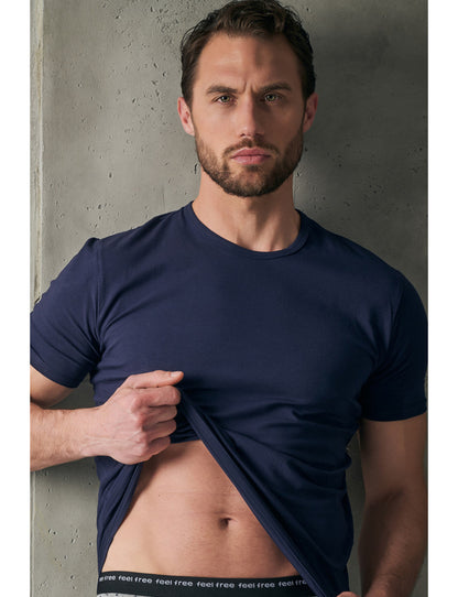 H2011 - MAGLIA UOMO MODAL SCOLLO TONDO