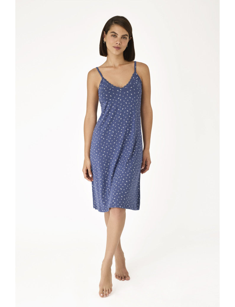 N21471 - CAMICIA DA NOTTE CON DETTAGLI FLOREALI