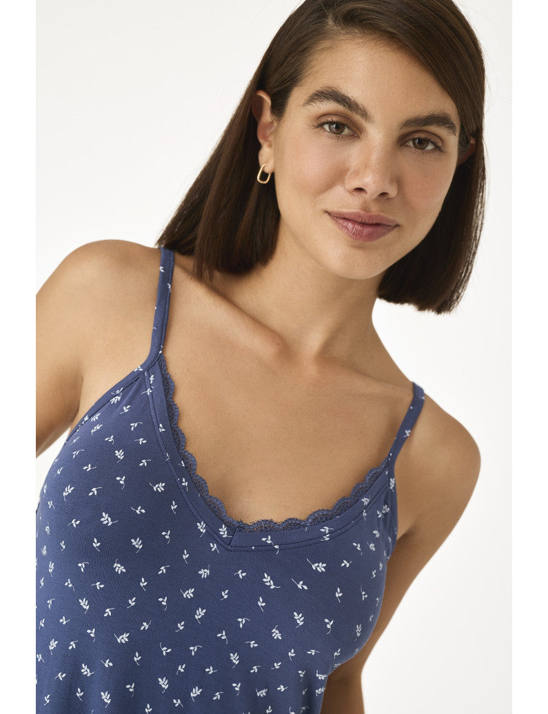 N21471 - CAMICIA DA NOTTE CON DETTAGLI FLOREALI