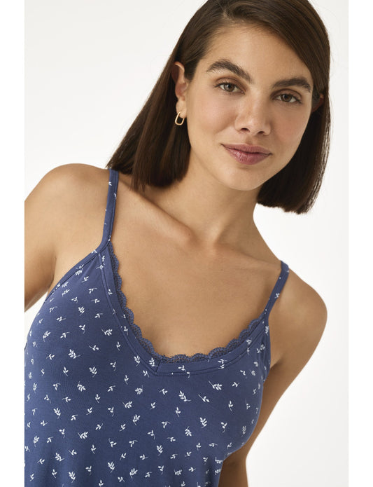 N21471 - CAMICIA DA NOTTE CON DETTAGLI FLOREALI