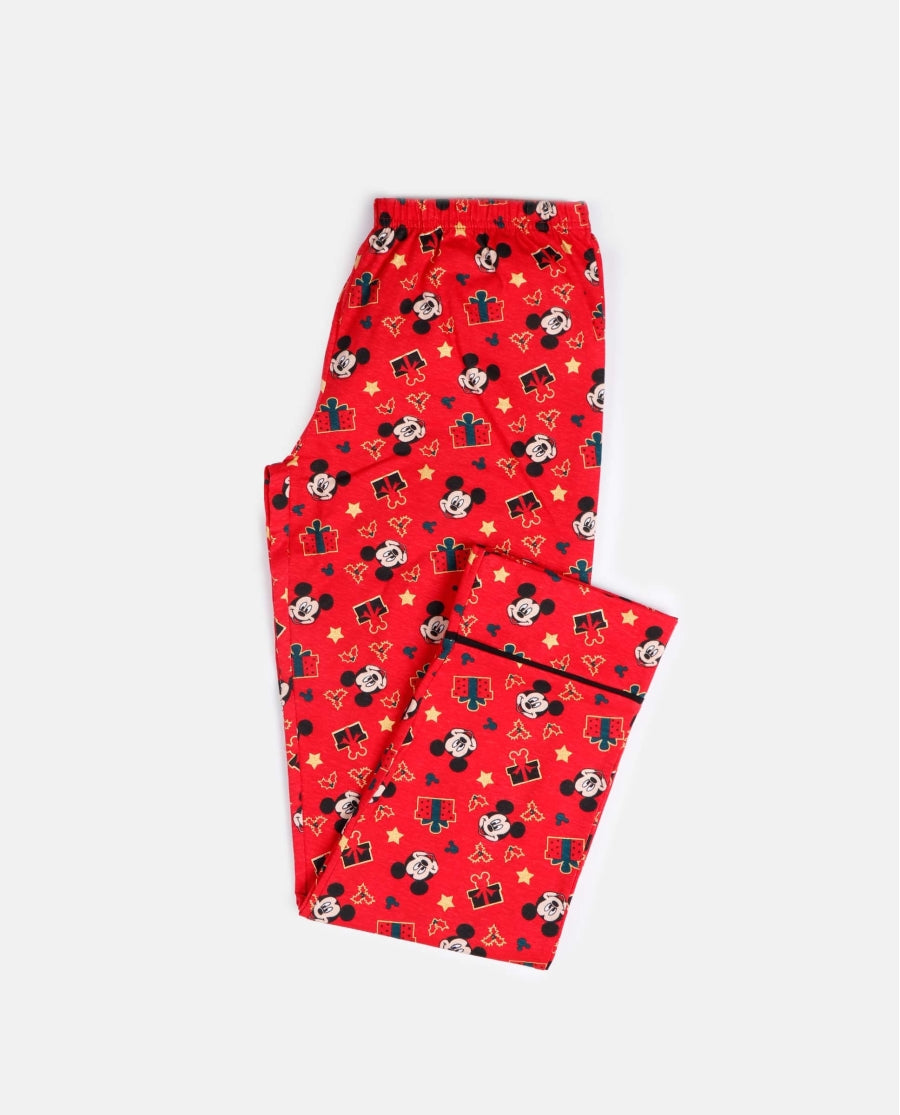 PIGIAMA DISNEY MICKEY CHRISTMAS UNISEX ROSSO APERTO MANICA LUNGA