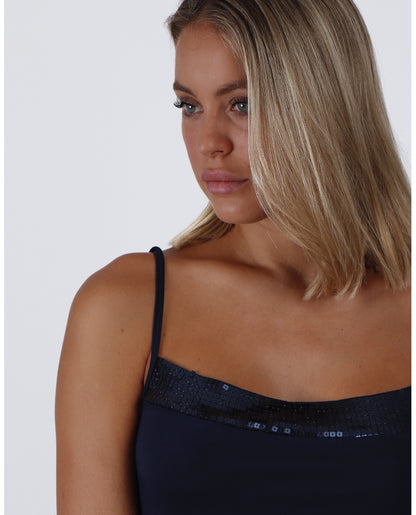 43484 - TOP CON BRETELLINE E PAILLETTES