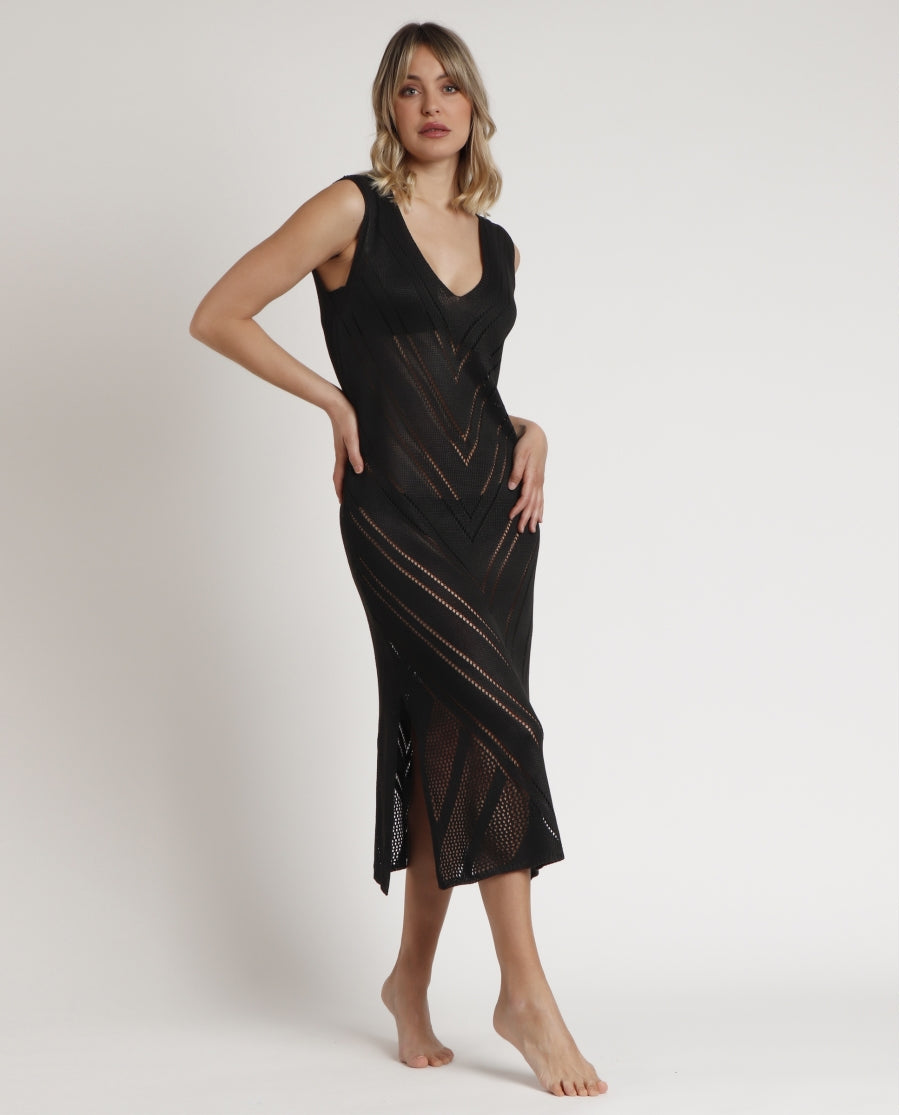 19790 - VESTITO CON TAGLIO A V