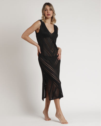 19790 - VESTITO CON TAGLIO A V