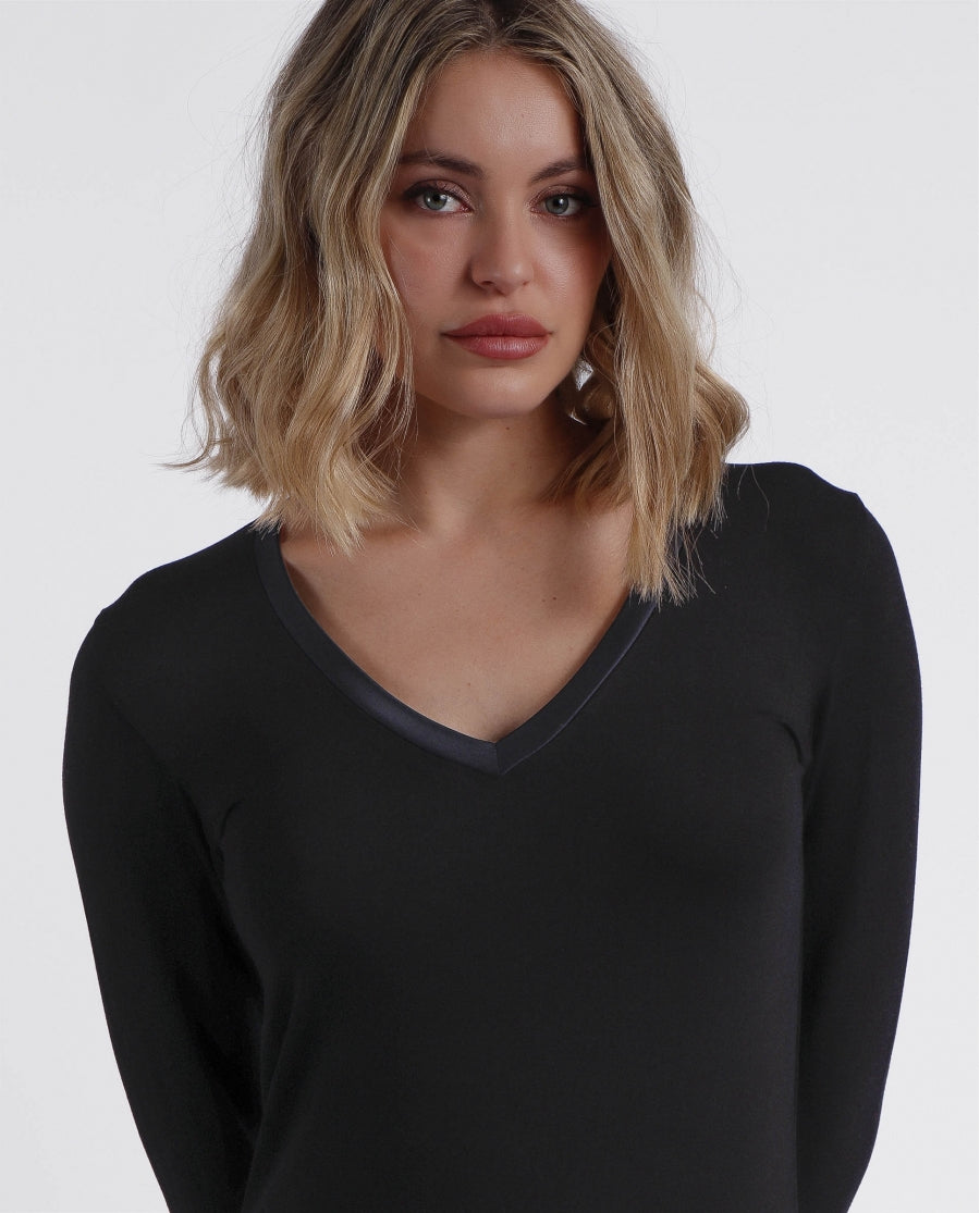 43496 - MAGLIA DONNA SCOLLO A V MANICA LUNGA
