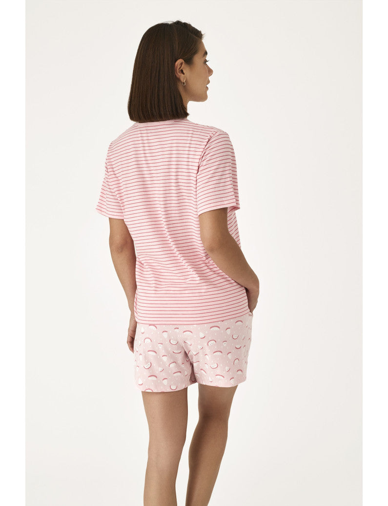 N21212 - PIGIAMA CORTO CON T-SHIRT M/C ANGURIA