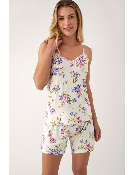 N19142 - PIGIAMA CORTO MODAL CON FIORI