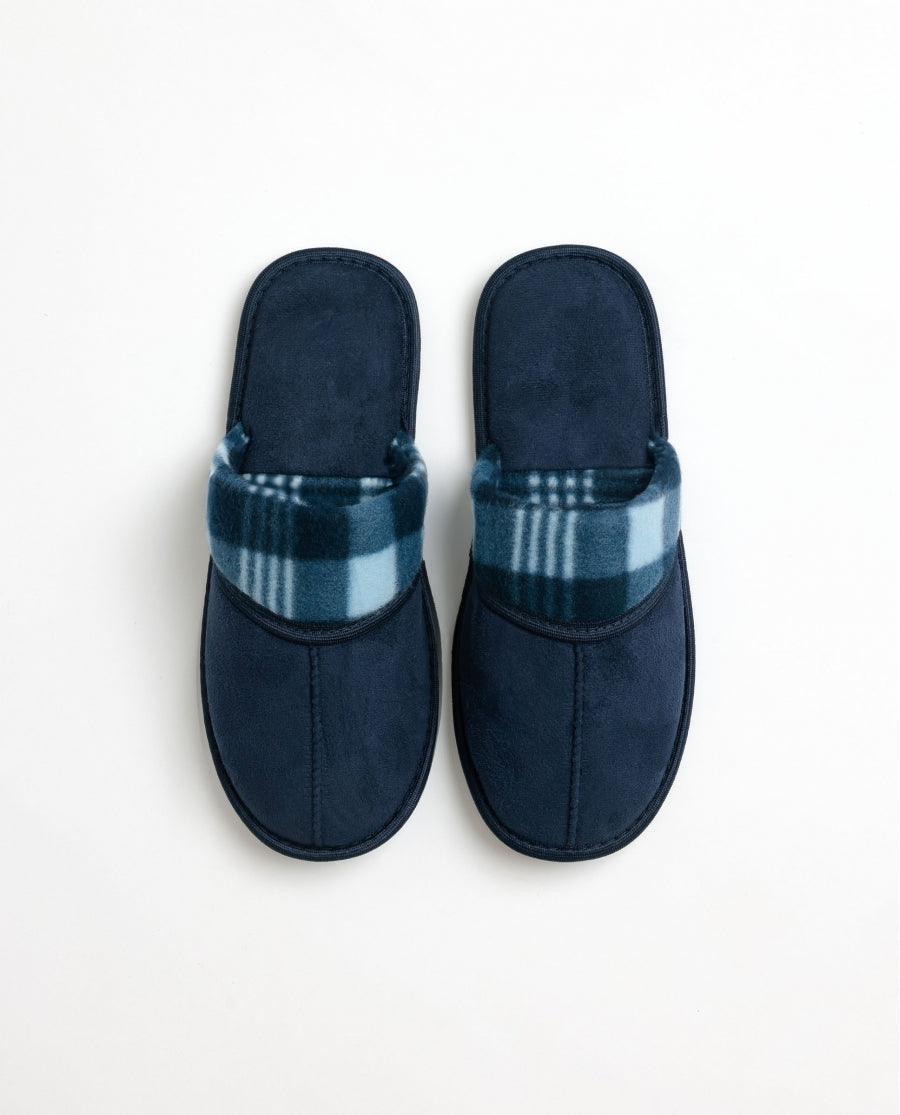 69050 - PANTOFOLE BLU A QUADRI