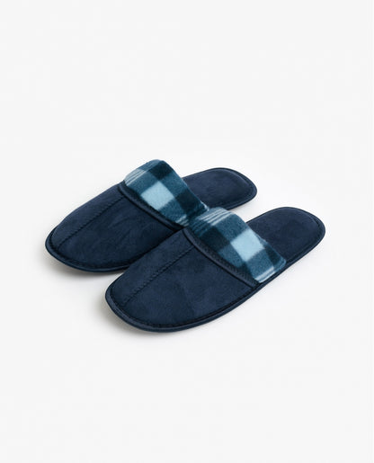 69050 - PANTOFOLE BLU A QUADRI