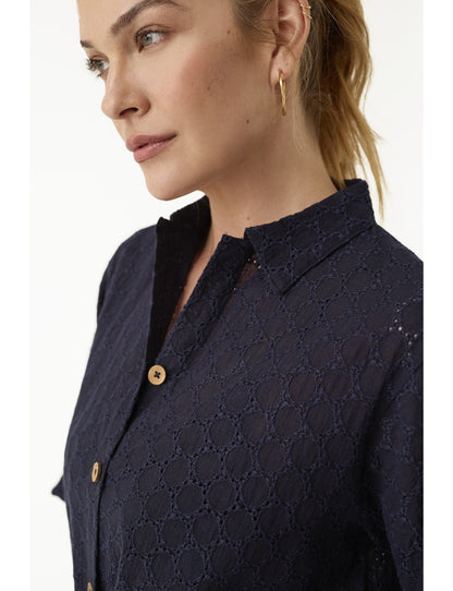 S10467 - VESTITO LUNGO IN COTONE CROCHET